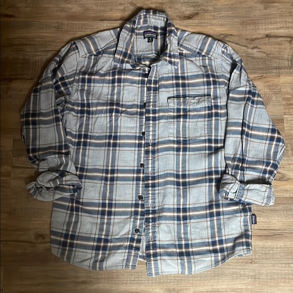 Patagonia Blue Plaid Button-Up Shirt